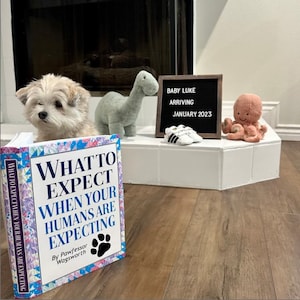 CUSTOM Funny Pregnancy Announcement What to Expect When Your Humans Are Expecting Dog Cat Pet 100% DIGITAL Book Cover image 5