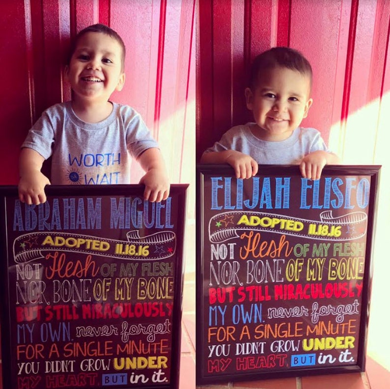 Printable Adoption Announcement Sign Digital File Chalkboard | Etsy