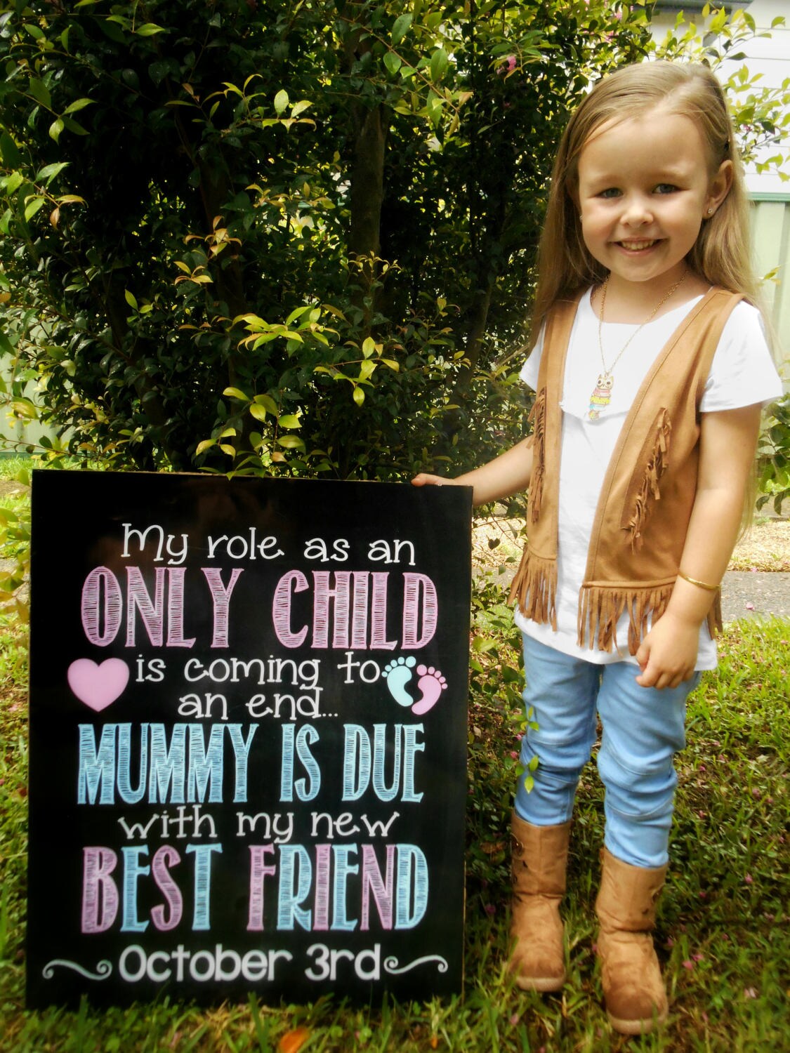 Printable Chalkboard Pregnancy Announcement Sign Digital File | Etsy