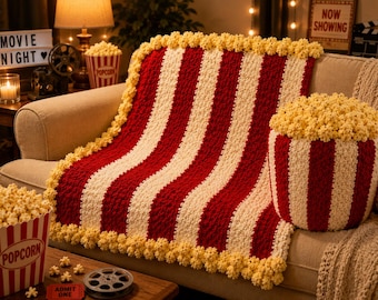 Crochet Popcorn Blanket - Crochet Blanket, Popcorn Blanket, Blanket Pattern, Easy Beginner Crochet Blanket, Blanket Tutorial, PDF Pattern