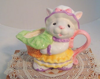 Whimsical Bunny Rabbit Cream Pitcher