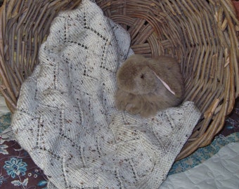 Oatmeal Tweed Lap Robe/Throw/Afghan in Zig-Zag Pattern