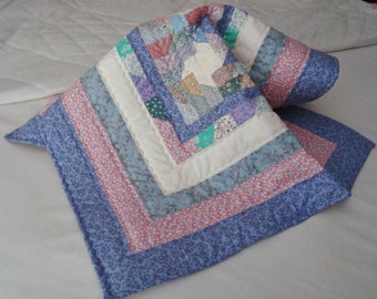 Handcrafted Picket Fence Variation Pastel Mini Quilt
