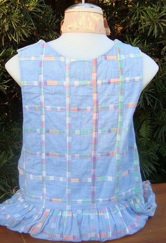 Button-Shoulder Madras/Chambray Dimensional Paste… - image 3