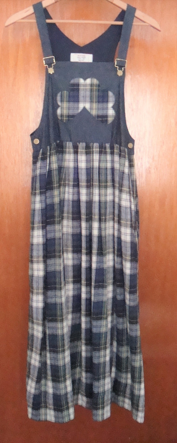 Overall Style Jumper with Denim Top and Flannel Pl