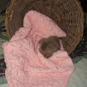 Ballet Pink Baby Afghan/Lapghan in Tumbling Blocks Motif