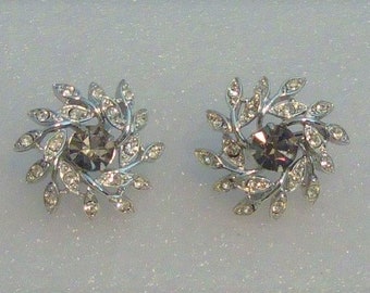 Vintage Sarah Coventry Brillante Silver Clip-on Pendientes