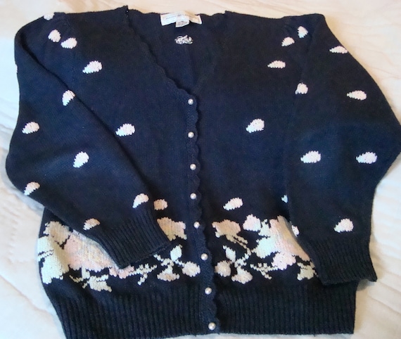Vintage Embroidered Cardigan Sweater - image 1