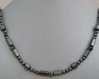 Magnetic Hematite Necklace with Green Kambaba Jasper