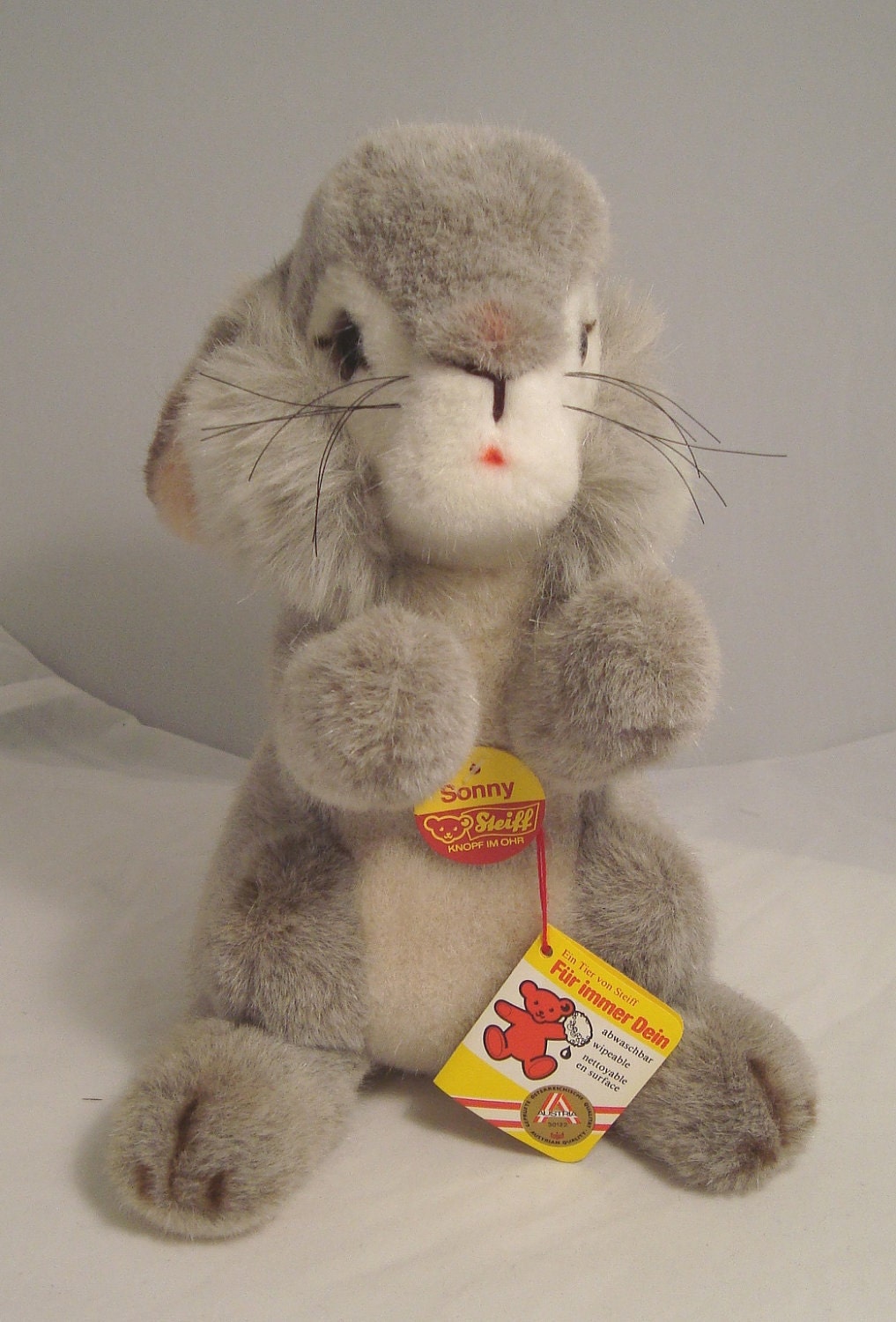 VIntage Steiff 2960/22 SONNY Grey Bunny Rabbit with all | Etsy