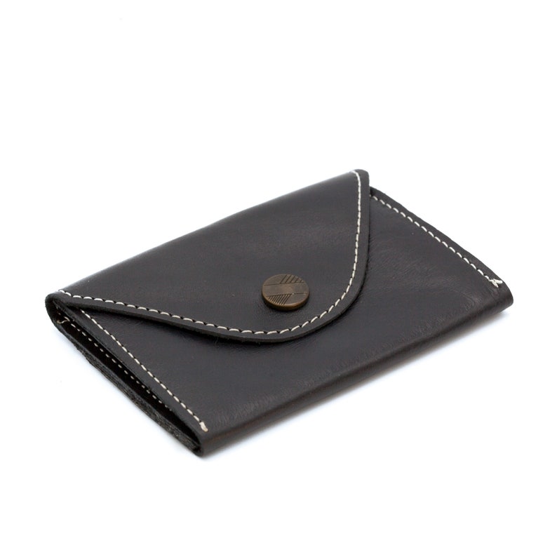 Birthday Gift for Men Leather Wallet Minimalist Wallet Coins & Cards image 3