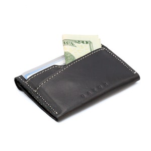 Birthday Gift for Men Leather Wallet Minimalist Wallet Coins & Cards image 4