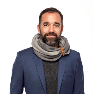 scarf for men&#39;s | Elegant Brown| Infinity scarf| 100% Cotton| Accessorized with a leather band