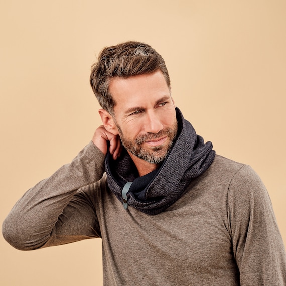 Microfiber Grey Mens Wool Scarf - Fashion neck scarf for winters