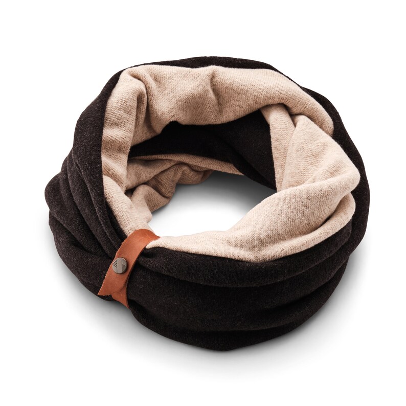 Black Loop Scarf For Men, Men's Winter Gift, Perfect for Your Husband or Boyfriend Gray