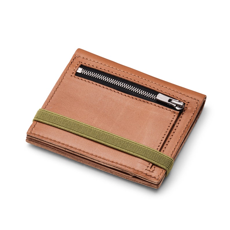Camel Brown Leather Wallet, Mens Wallet, Leather Wallets, Wallet with Zipper Camel Brown