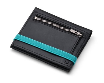 Black Leather Wallet for Men, Slim and Minimalist, Upcycled Leather Wallet, Sustainable, and Unique Men's Accessory, Slim elegant & Compact