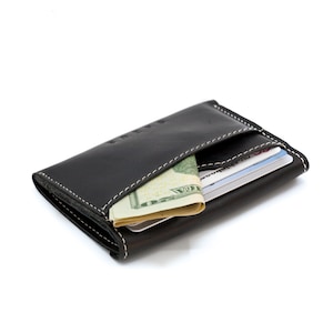 Birthday Gift for Men Leather Wallet Minimalist Wallet Coins & Cards image 1