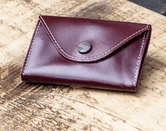 Reclaimed Leather slim wallet, minimal cards and coins purse, limited edition
