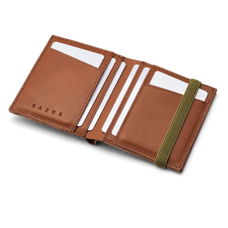 Camel Brown Leather Wallet, Mens Wallet, Leather Wallets, Wallet with Zipper image 9