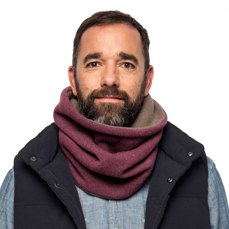 One loop scarf, blue wool scarf image 2