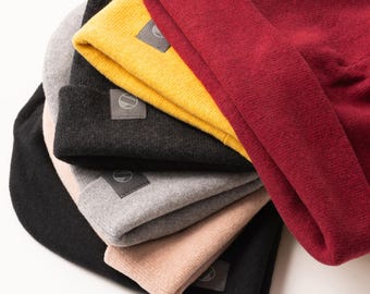 Handmade Double-Layer Beanie | Regenerated Cotton Blend, Unisex Winter Hat