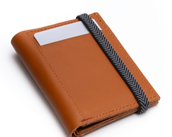 Reclaimed Leather Bifold Wallet: Minimalist Men's Camel Wallet