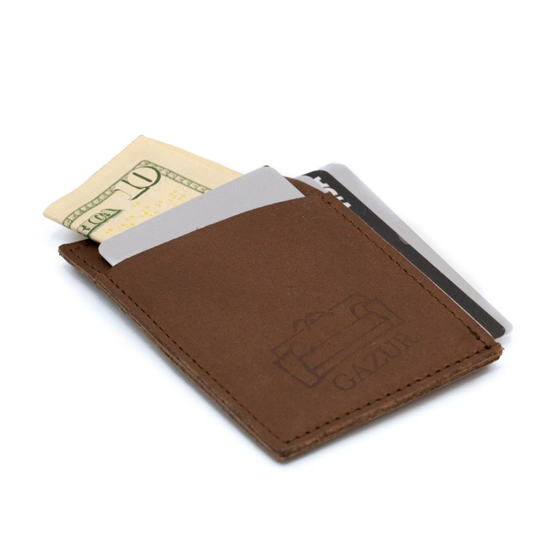 Super slim minimalist leather wallet for men 