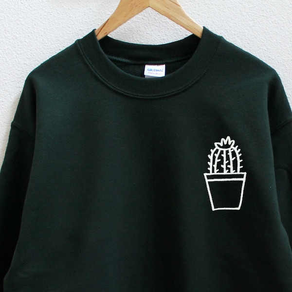 Cactus pot dark green sweatshirt