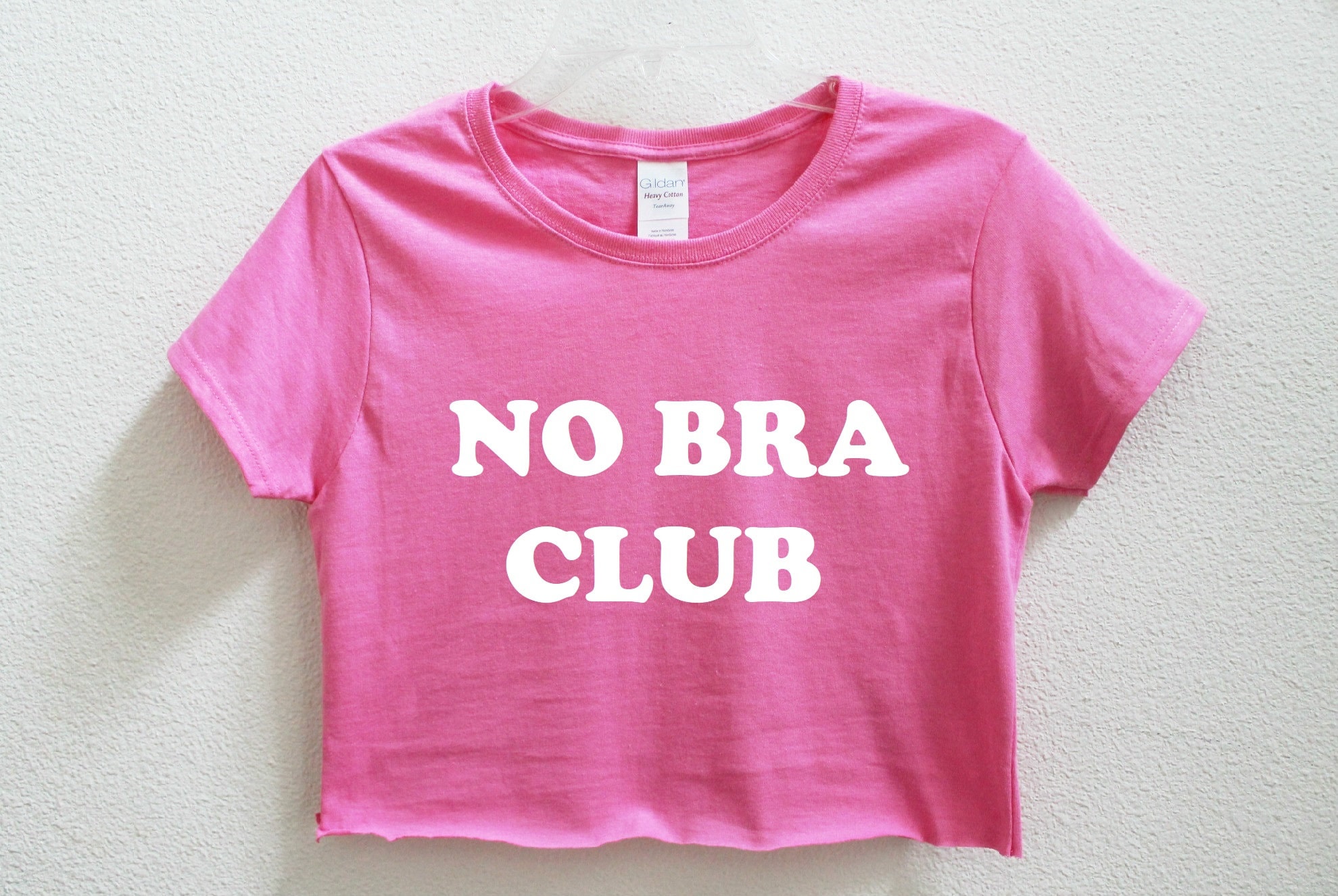 No Bra Club Women's Crop Top Letter Print Graphic Tees Lady Girls