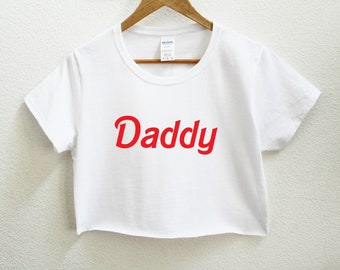 Daddy Graphic Print Women's Crop Shirt S-3Xl