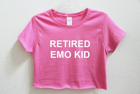 Retired Emo Kid Graphic Print Women S Crop Shirt Etsy