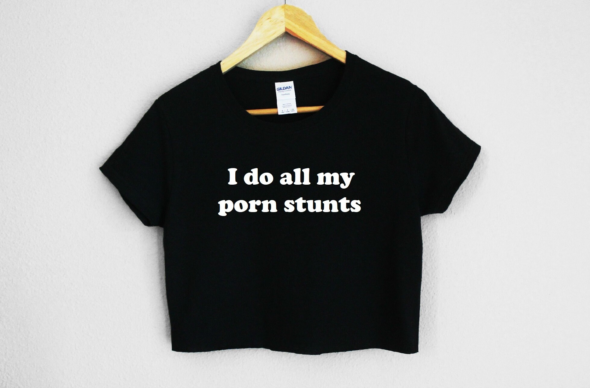 1958px x 1288px - I Do All My Porn Stunts Graphic Print Women's Crop Shirt - Etsy