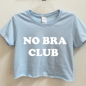 No Bra Club Graphic Print Women&#39;s Crop Shirt S-3XL