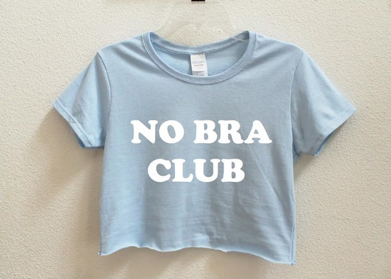 No Bra Club Graphic Print Women's Crop Shirt S-3XL 