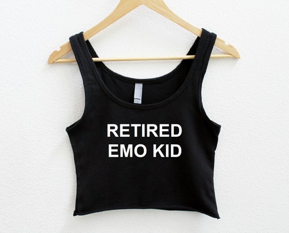 Retired Emo Kid Women S Crop White Tank Xs 2xl Etsy Uk