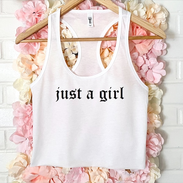 Just A Girl Women's Crop Tank XS-2Xl