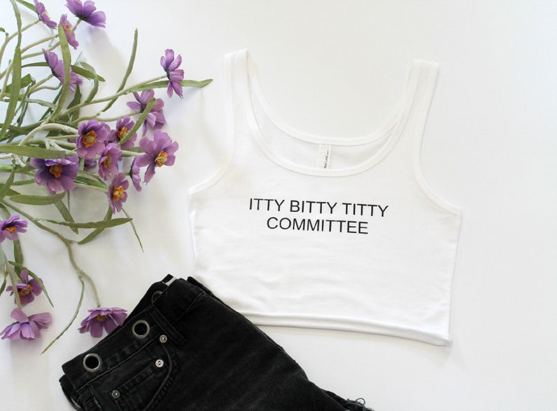 Itty Bitty Titty Committee Women's Crop Tank XS-2Xl image 1.