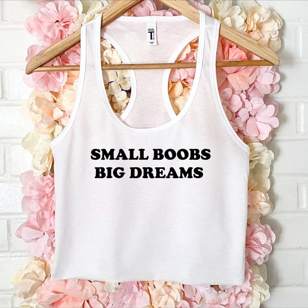 Small Boobs Big Dreams Women's Crop Tank XS-2Xl