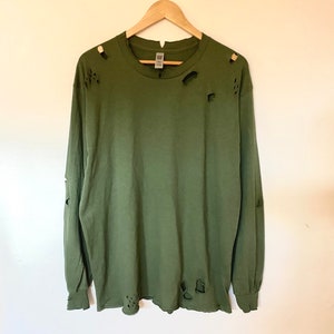 Distressed Unisex Sweatshirt Style 2 greengreyblack - Etsy