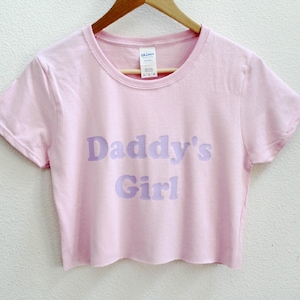 Daddy's Girl Pink Women's Crop Shirt S-3Xl