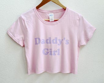 Daddy's Girl Pink Women's Crop Shirt S-3Xl