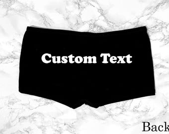 Custom Text Women's Boy Shorts Back Printed S-2XL