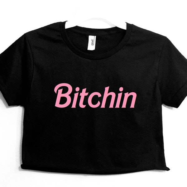 Bitchin Graphic Print Women's Crop Shirt XS-3Xl