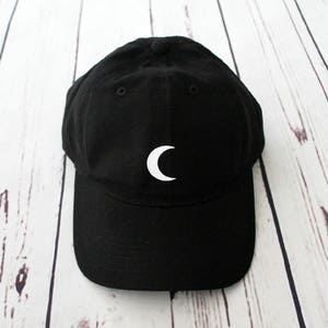 Moon Black Unstructured Baseball Hat