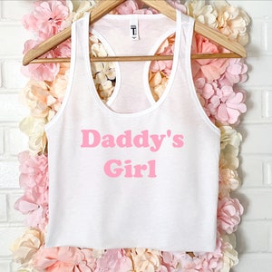 Daddy&#39;s Girl Women&#39;s Crop Tank XS-2Xl
