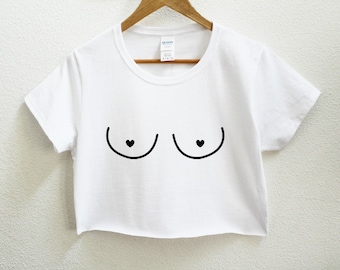 Boob Heart Women's Crop Shirt
