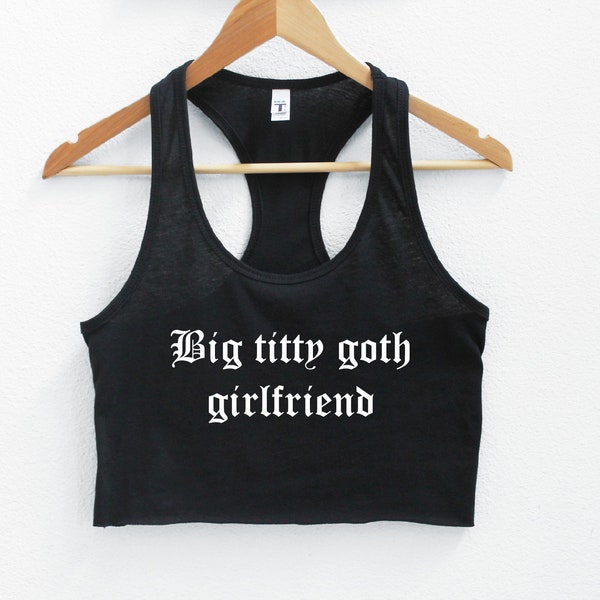 Big titty goth girlfriend Women's Black Crop Tank XS-2Xl