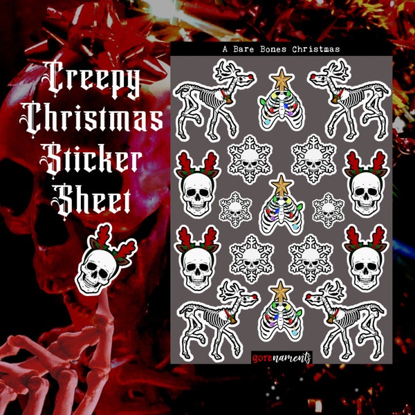 Bare Bones Christmas Spooky Sticker Sheet