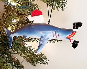 Funny Shark Christmas Ornament